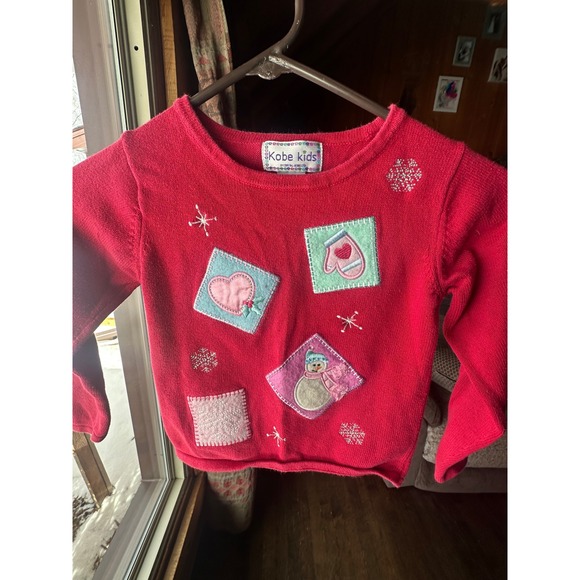 Vintage Kids Cottage-Core Kobe Winter Valentines Day Patchwork Crewneck SZ 5/6 - Picture 3 of 5